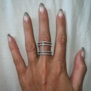 Abstract sterling silver ring